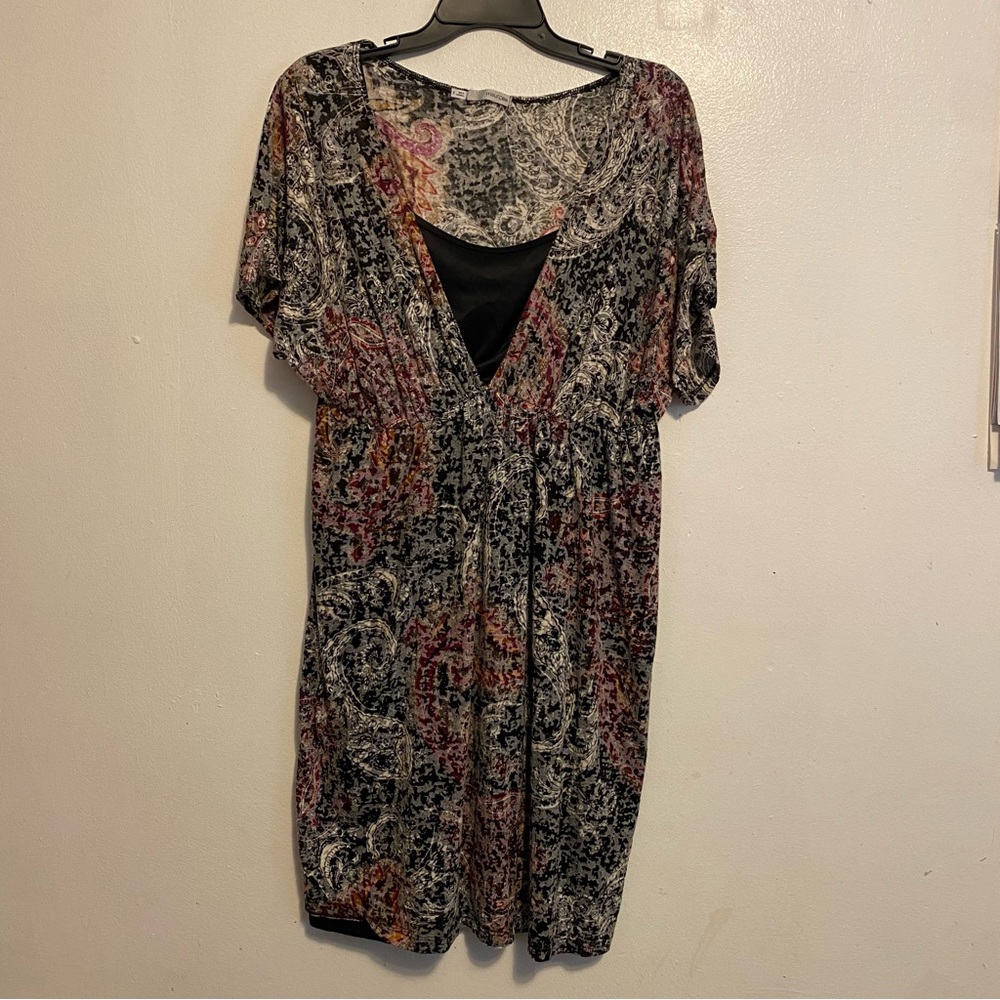 Maurices Dress Women’s Size 2 Vibrant Multicolor V-Neck Dress Fairy Cottagecore